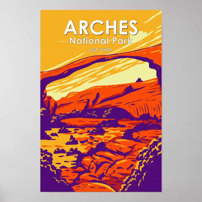 Arche Nationalpark Double Arch Sunset Vintag Poster (Vorne)