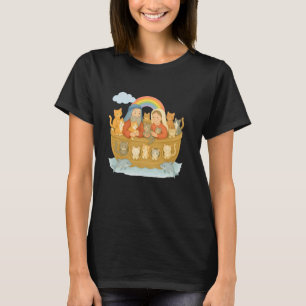 Arche Noah mit Katzen der religiösen christlichen T-Shirt