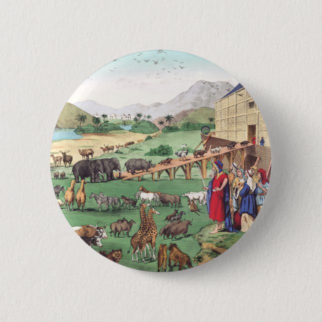 Arche Noah mit Tieren Button (Vorderseite)