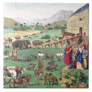 Arche Noah mit Tieren Fliese