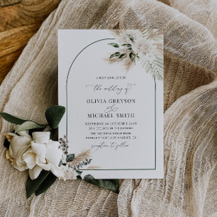 arche tendance pampas faire-part de mariage verdoy