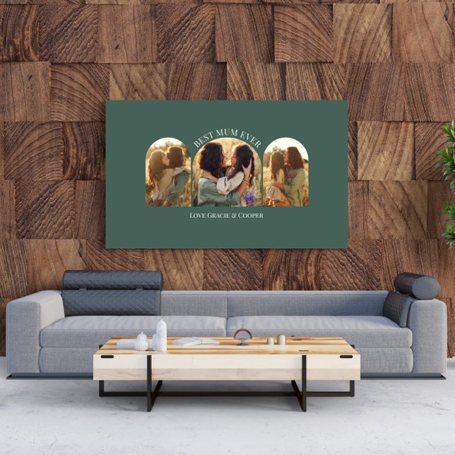 Arche verte élégante multi photo meilleure maman (Créateur téléchargé)