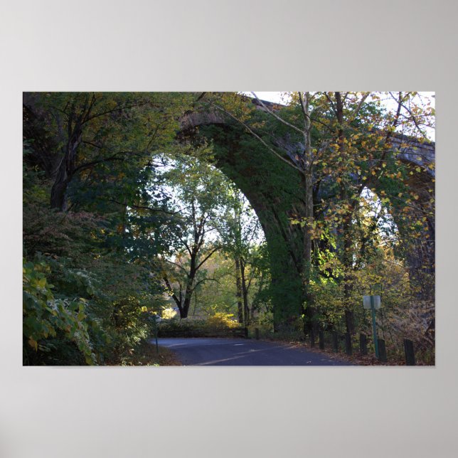 Arched Bridge in Park Poster (Vorne)