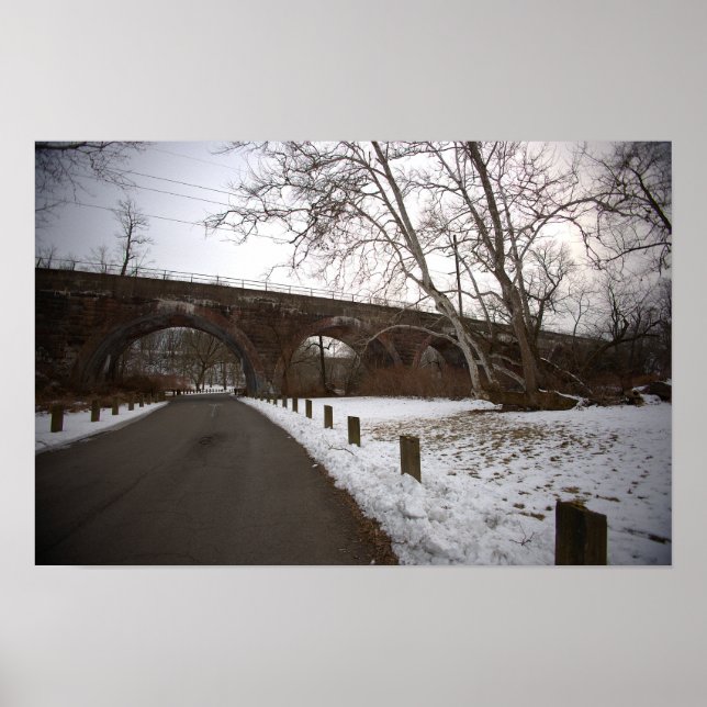 Arched Bridge in Winter Poster (Vorne)