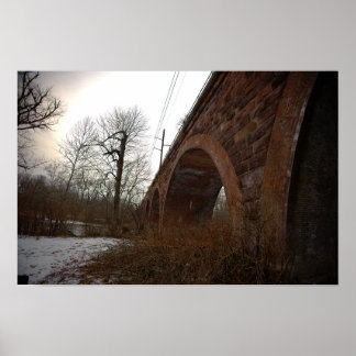 Arched Bridge in Winter Poster