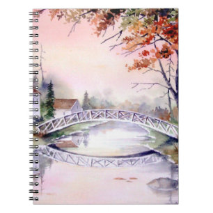 Arched Bridge Wasserfarbenmalerei Notizblock