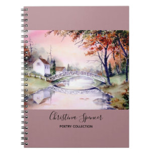 Arched Bridge Watercolor Painting Notizblock