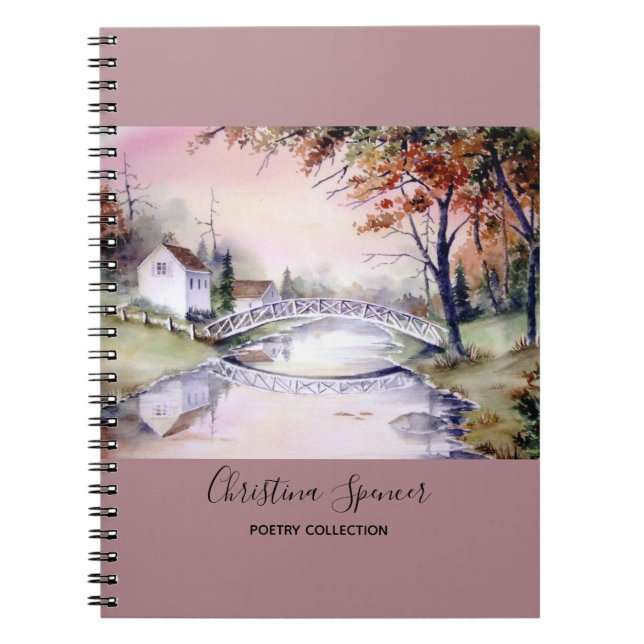 Arched Bridge Watercolor Painting Notizblock (Vorderseite)