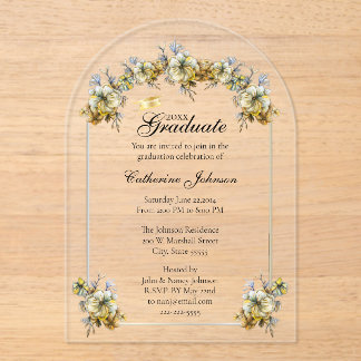 Arched Floral Graduation Acryleinladungen