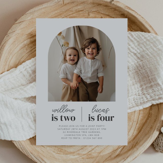 Arched Foto - Gemeinsame Einladung zum Geburtstag (Arched Photo - Joint Birthday Invitation)