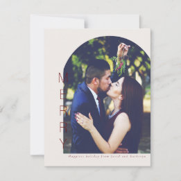 Arched Merliday Foto Card in Weiß Feiertagskarte