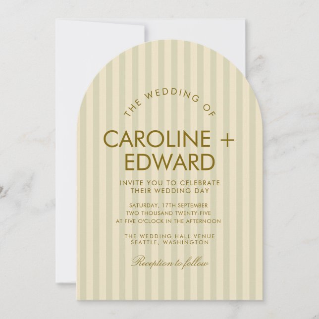 Arched Wedding mit Luxus Einladung (Vorderseite)