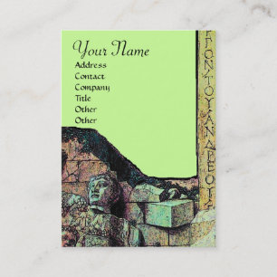 ARCHEO/Antiquar, Archäologie Monogramm, braun grün Visitenkarte