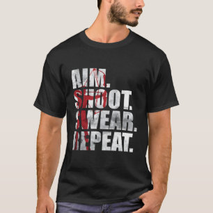 Archer Bogenschießen Ziel Schießen Schwören Wieder T-Shirt