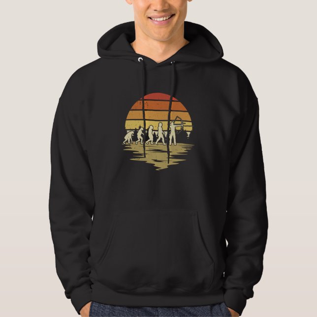 Archer Evolution Retro Archery Vintage Bow Hoodie (Vorderseite)