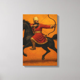 Archer in der Roten Robe auf dem Schwarzen Kriegsp Leinwanddruck