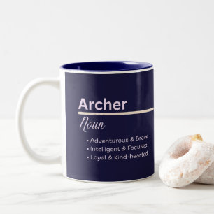 Archer-Junge Personalisierter Name Definitions-Mug Zweifarbige Tasse