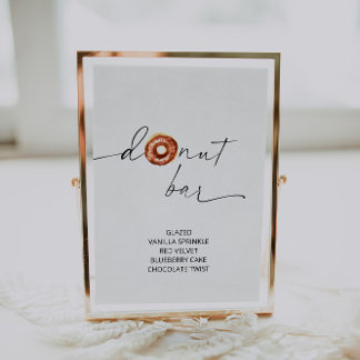 ARCHER Minimalist Donut Bar Sign Poster