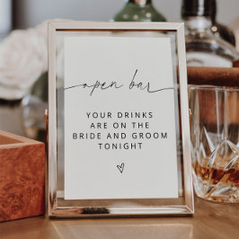 ARCHER Minimalist Open Bar Sign Poster