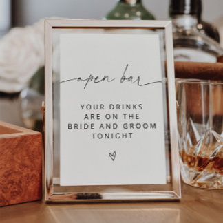 ARCHER Minimalist Open Bar Sign Poster