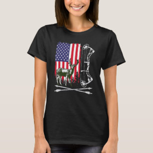 Archer Patriotic Jagd Usa Flag Hirschjagd Bow Hu T-Shirt