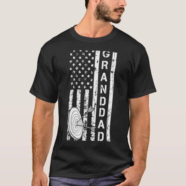 Archer Us Flag Bow Arrow Bowman Bogenschießen Gr T-Shirt (Vorderseite)