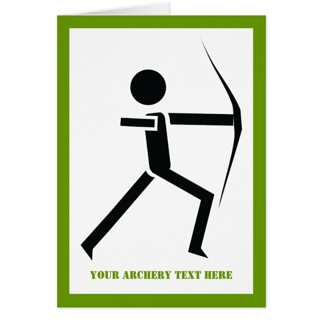 Archer with his bow black, green archery card (Devant)