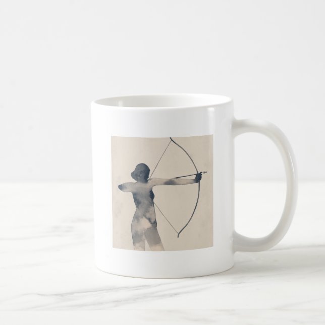 Archeress Watercolor-Silhouette Kaffeetasse (Rechts)