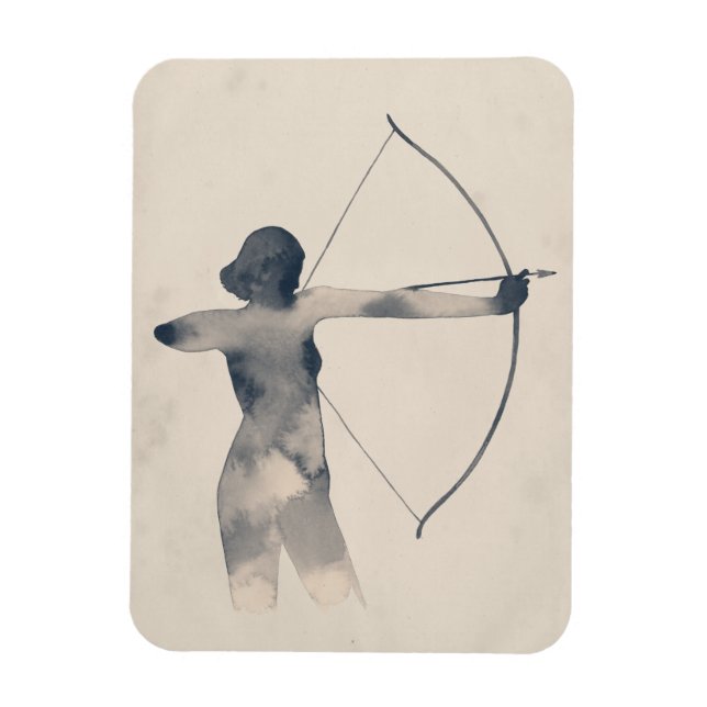 Archeress Watercolor-Silhouette Magnet (Vertikal)