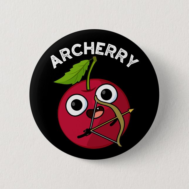 Archerry Funny frucht Archery Pun Dark BG Button (Vorderseite)