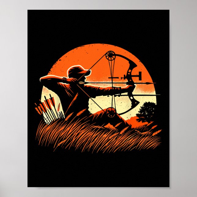 Archery Bow Hunter Deer Mule Elk Bow Jagd Poster (Vorne)