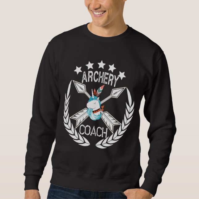 Archery Coach Unicorn Bow Jagd Pfeile Hunter Ar Sweatshirt (Vorderseite)