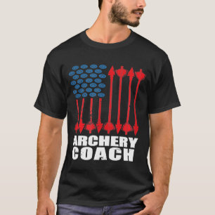 Archery Coach US Flags Player Team Instructor Da1 T-Shirt