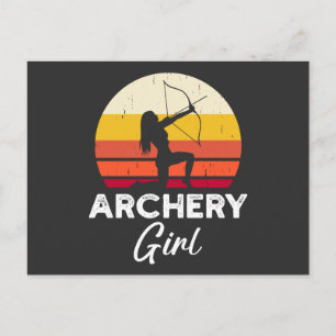 Archery Girl Bow und Arrow Feiertagspostkarte