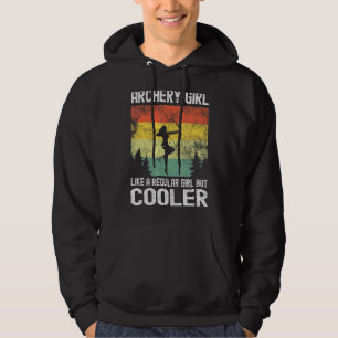 Archery Girl Bow und Arrow Young Archer Retro Vin Hoodie