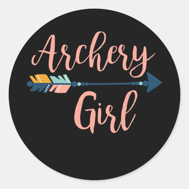 Archery Girl Runder Aufkleber (Vorderseite)