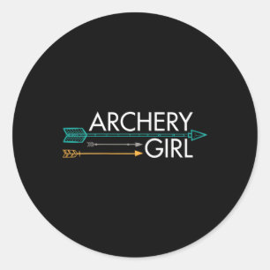 Archery Girl Runder Aufkleber