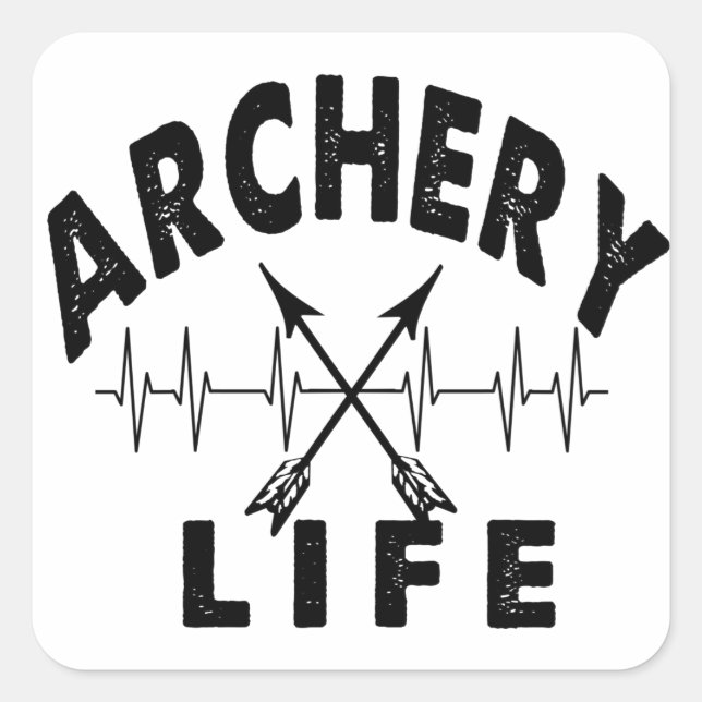 Archery Life Quadratischer Aufkleber (Vorderseite)