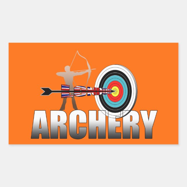 Archery London Target Archers Artwork Rechteckiger Aufkleber (Vorderseite)