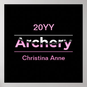 Archery Minimalistisch Modern Art - Rosa Arche Poster