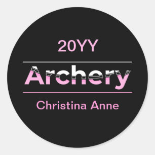 Archery Minimalistisch Modern Art - Rosa Arche Runder Aufkleber