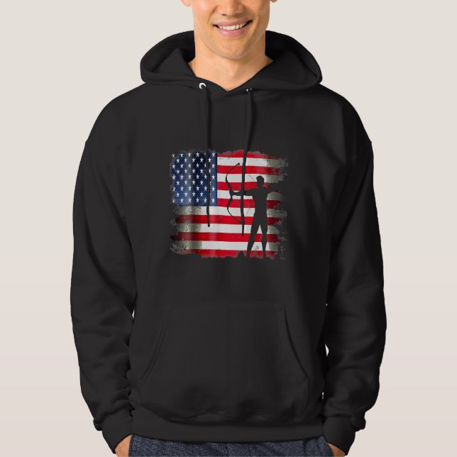 Archery Patriotic American Flag 4. Juli Archer Hoodie (Vorderseite)