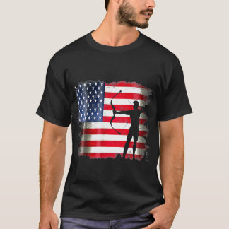 Archery Patriotic American Flag 4. Juli Archer T-Shirt