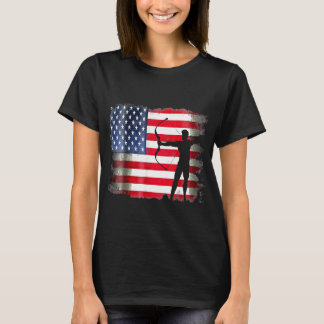 Archery Patriotic American Flag 4. Juli Archer T-Shirt