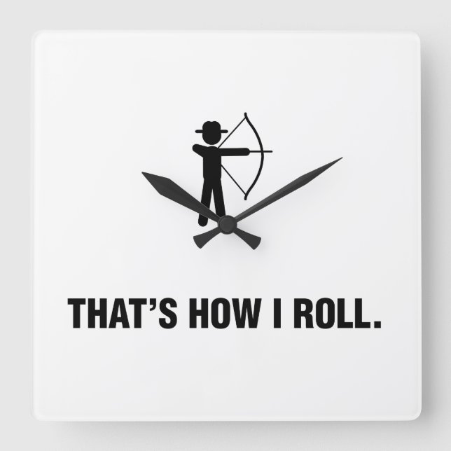 Archery Quadratische Wanduhr (Vorderseite)