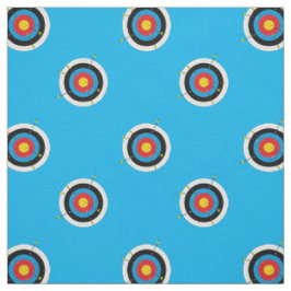 Archery Targets and Arrows Patches on Blue Stoff