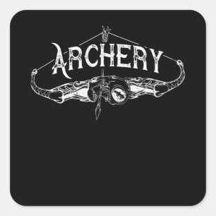 Archery Tattoo Art Bow Quadratischer Aufkleber