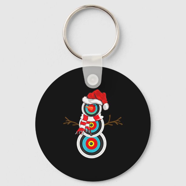Archery Xmas Gift Santa Hat Snowman Archery Christ Schlüsselanhänger (Vorderseite)