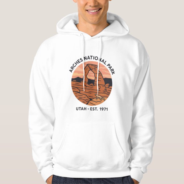 Arches Delicate Arch Vintage Utah Desert Park Hoodie (Vorderseite)