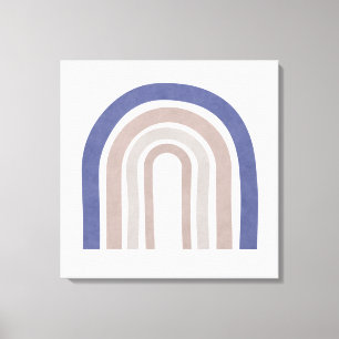 Arches der Mitte des Jahrhunderts - Blau und Beige Leinwanddruck